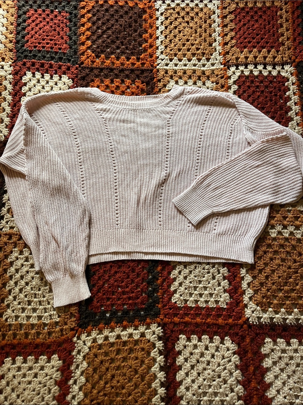 Garage Light Baby Pink Knit Scoop Neck Pullover